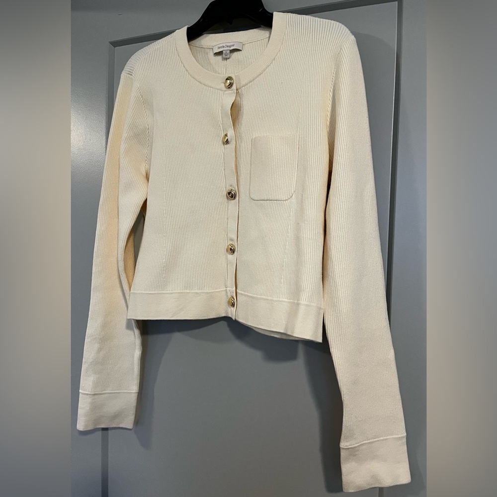 NEW Favorite Daughter The Quinn Cardigan Cream/Gold Size XL - Picture 13 of 16